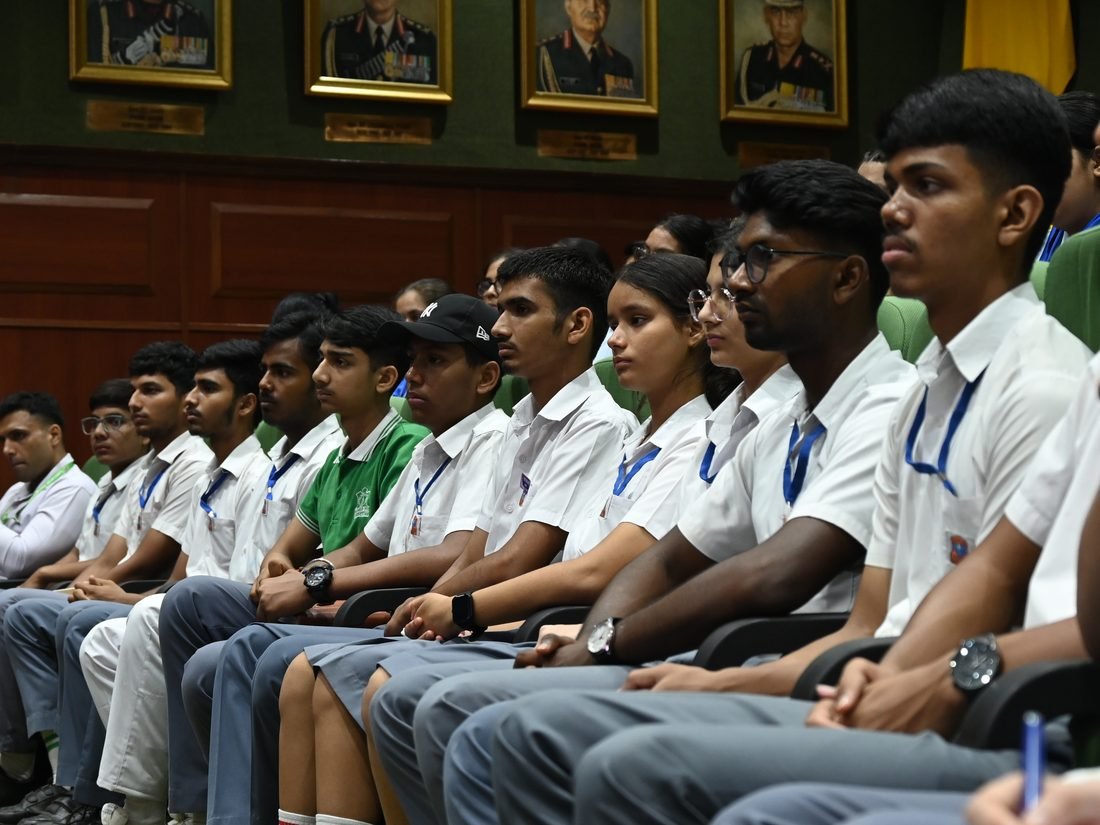 Students in the audience at the Manekshaw Centre